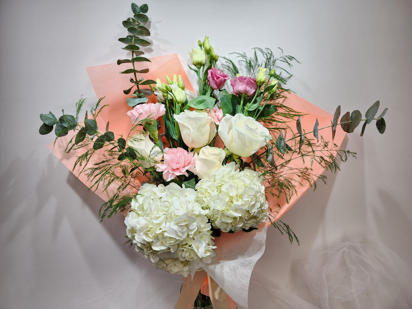 eucalyptus & hydrangeas