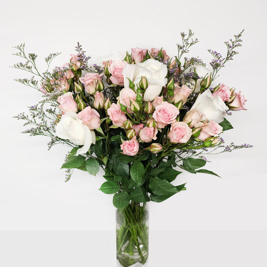 Roses branchues - Bouquet avec vase / Spray roses - Bouquet with vase