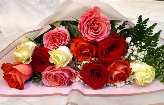 12 Mixed Roses