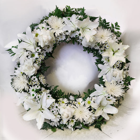 fleurs funéraires - Blanches / funeral flowers - White