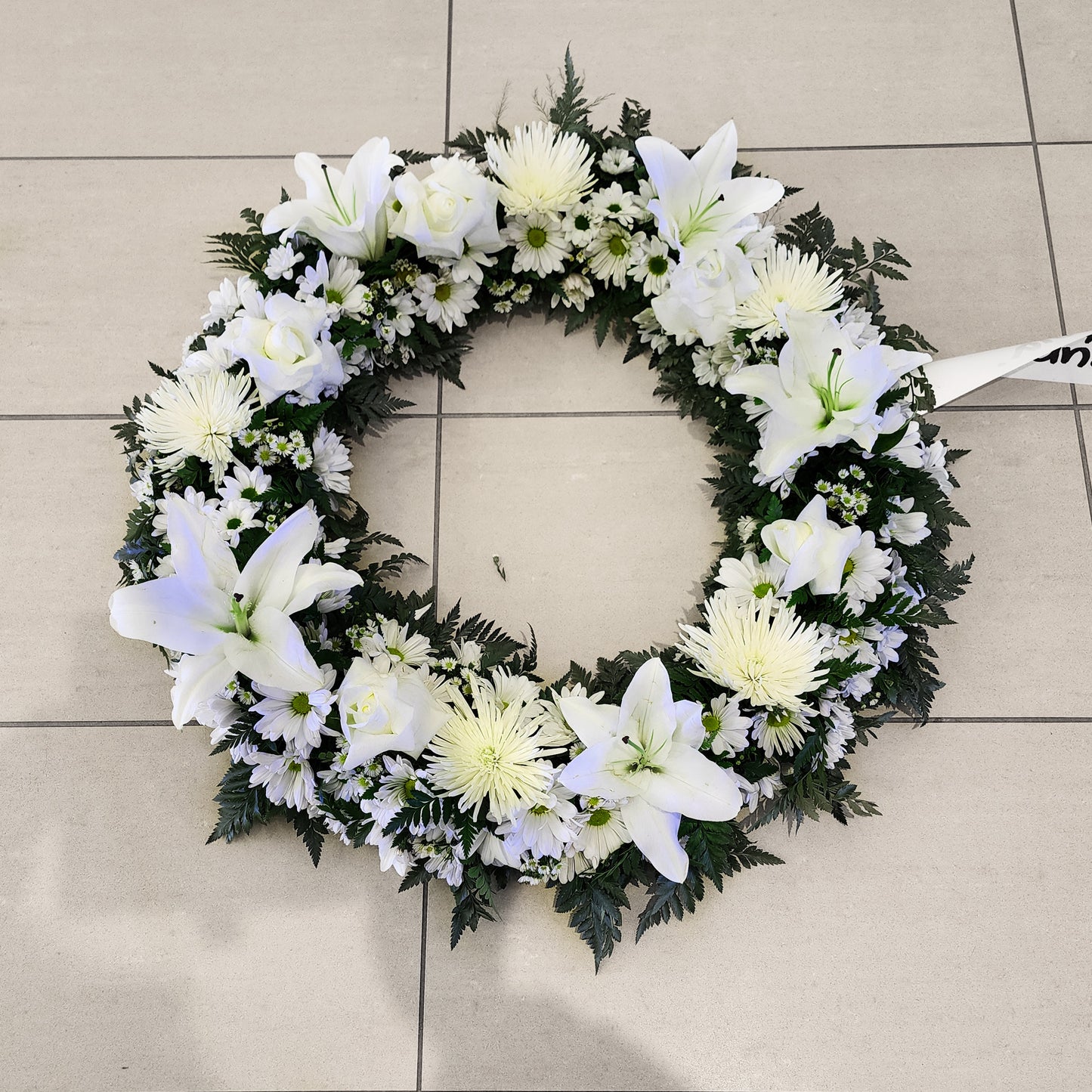 fleurs funéraires - Blanches / funeral flowers - White