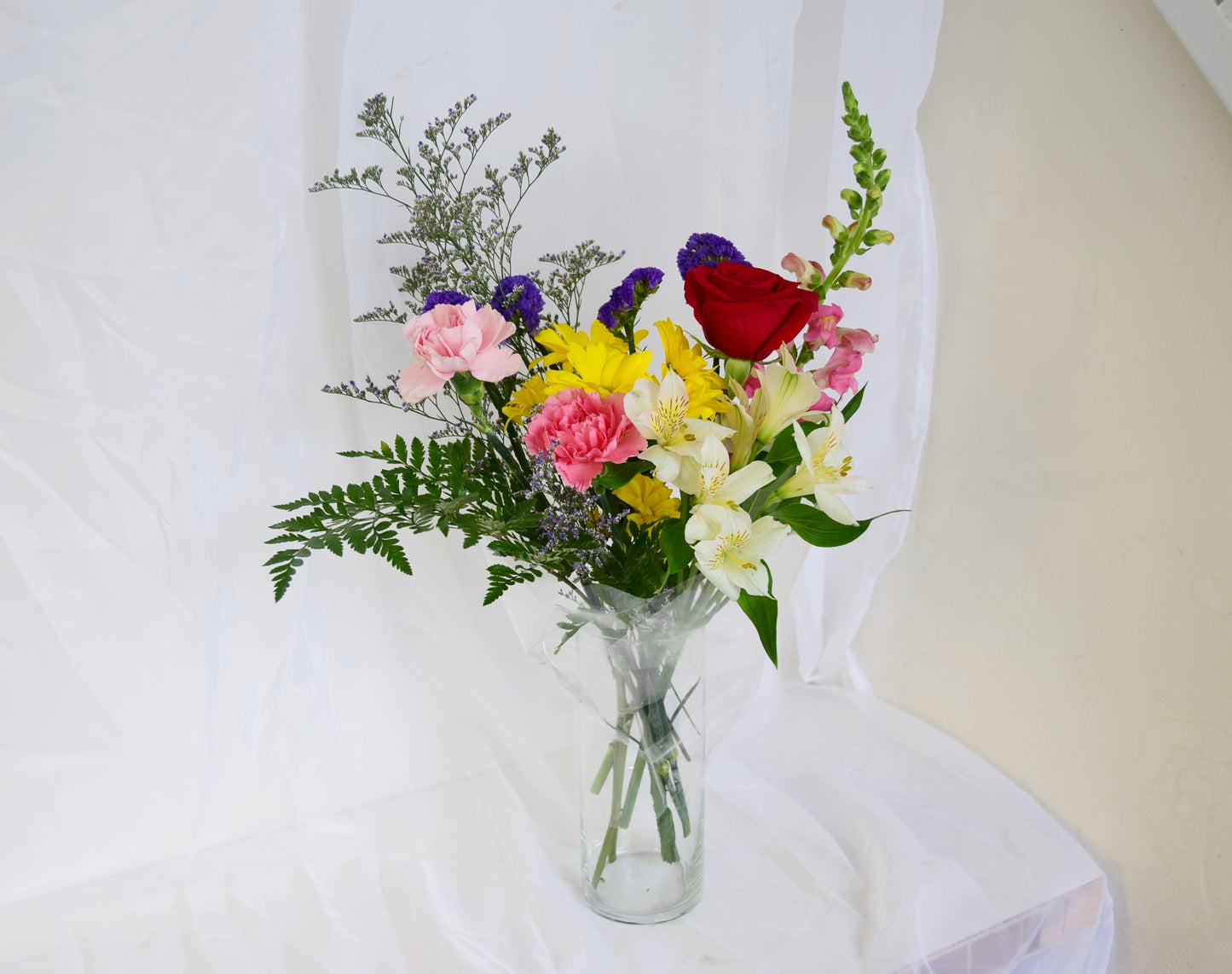 colorful flowers with vase