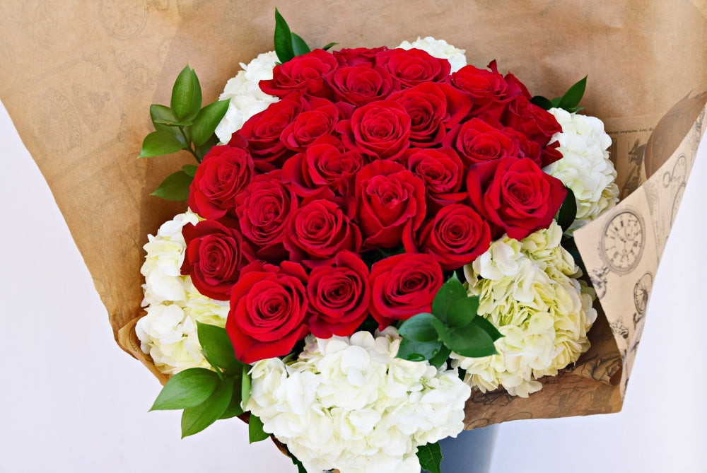 Roses and hydrangeas