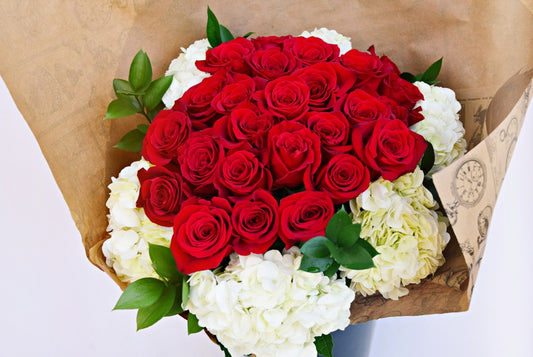 Roses and hydrangeas